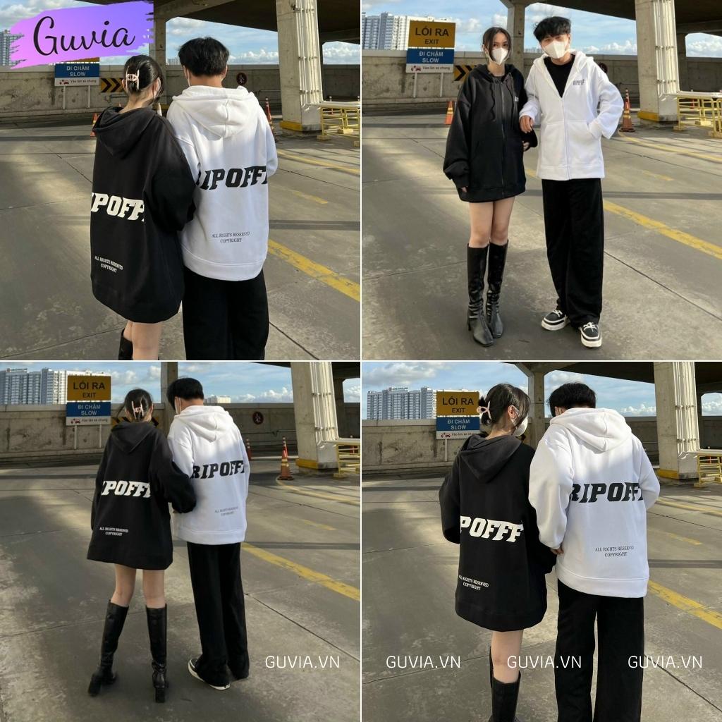 Áo Khoác Nỉ RIPOFFF Nam Nữ Form Rộng, Áo Khoác Dây Kéo Bomber Unisex Chất Vải Nỉ Hình In Đẹp GUVIA