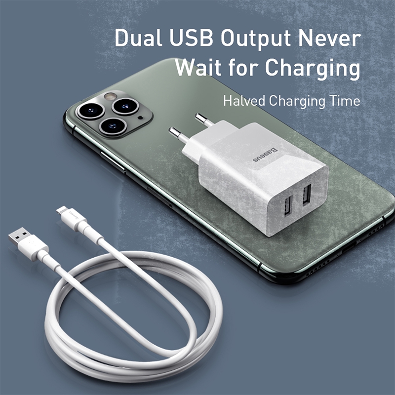 Củ Sạc Baseus 5V 2.1A Cổng USB Phù Hợp Mang Đi Du Lịch Cho Samsung Xiaomi iPhone | BigBuy360 - bigbuy360.vn