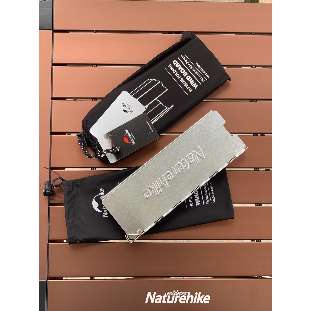 Tấm chắn gió bếp ga dã ngoại Naturehike 10 tấm bằng hợp kim nhôm, chịu nhiệt tốt chống mài mòn nhỏ nhẹ gấp gọn tiện dụng