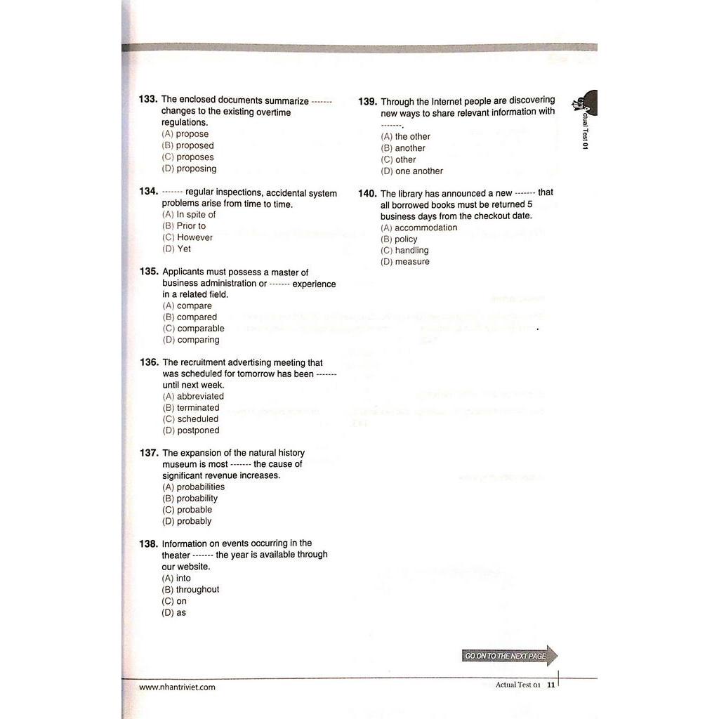 Sách Economy TOEIC RC1000 Volume 1