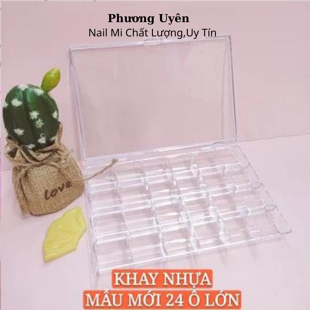 khay đựng đá nail,khay đựng đá 24 ô"chất liệu mika siêu bền bỉ"gấp 2 lần khay đựng đá thông thường