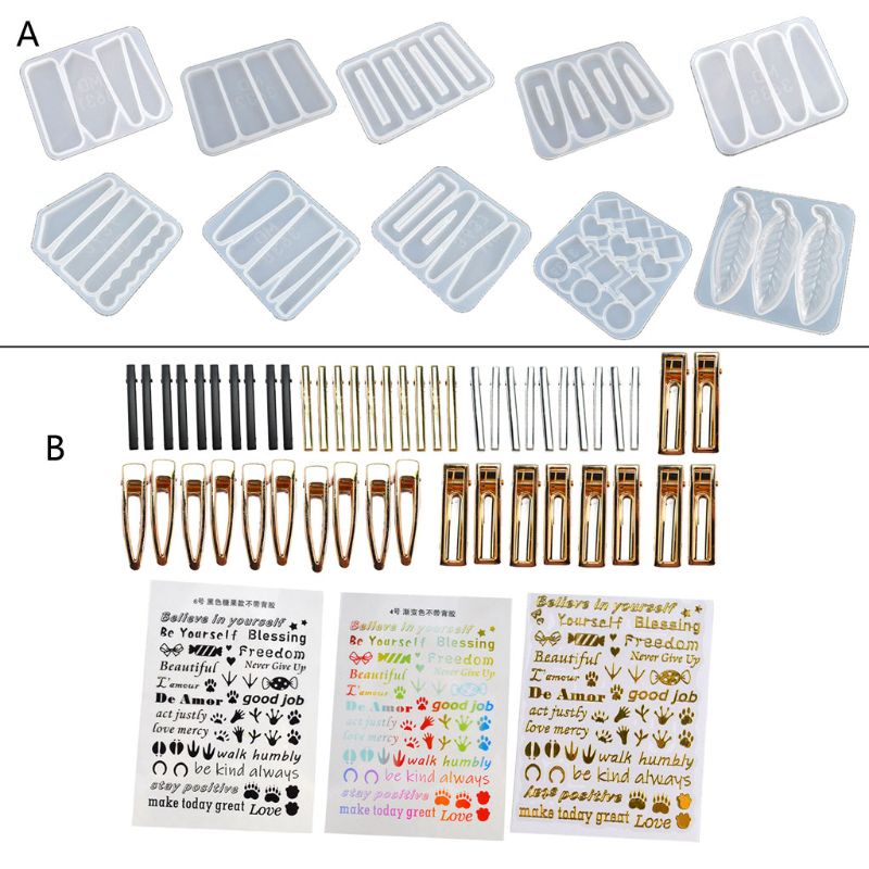 Sa Khuôn Silicone Làm Kẹp Tóc Nhựa Resin Thủ Công DIY