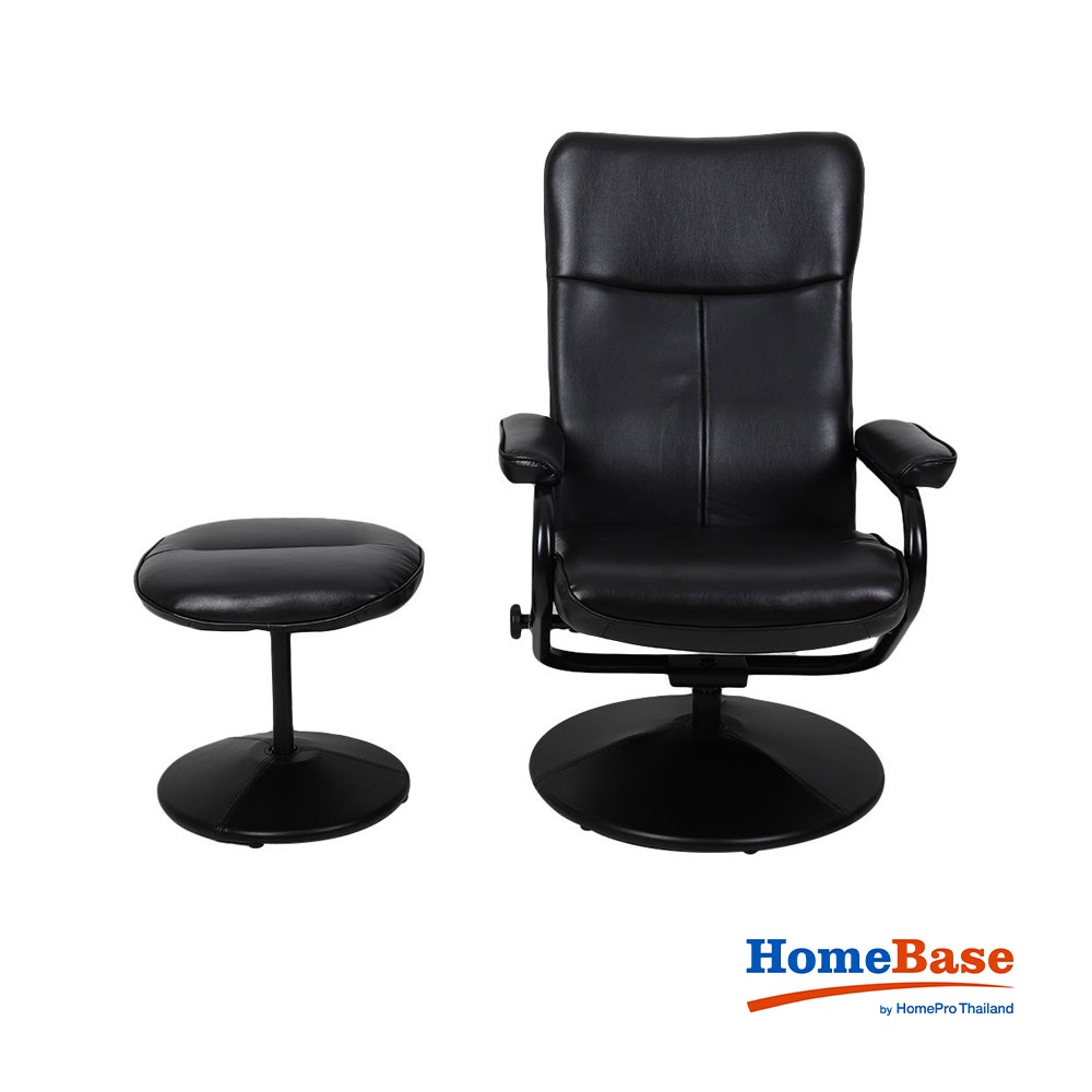 HomeBase FURDINI Ghế ngồi thư giãn bằng da PU khung thép cao cấp có tay vịn W69xH96,5xD108,5cm màu nâu
