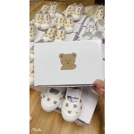 Giày vải canvas hoạ tiết gấu siêu xinh cho bé iu 🐻