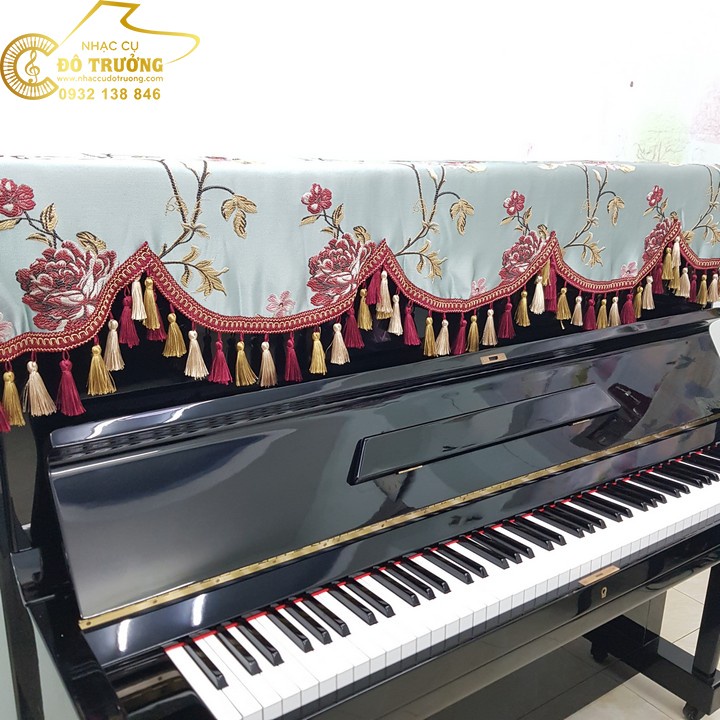 Khăn phủ đàn Piano cơ cao cấp  mẫu Hoa Hải Đường