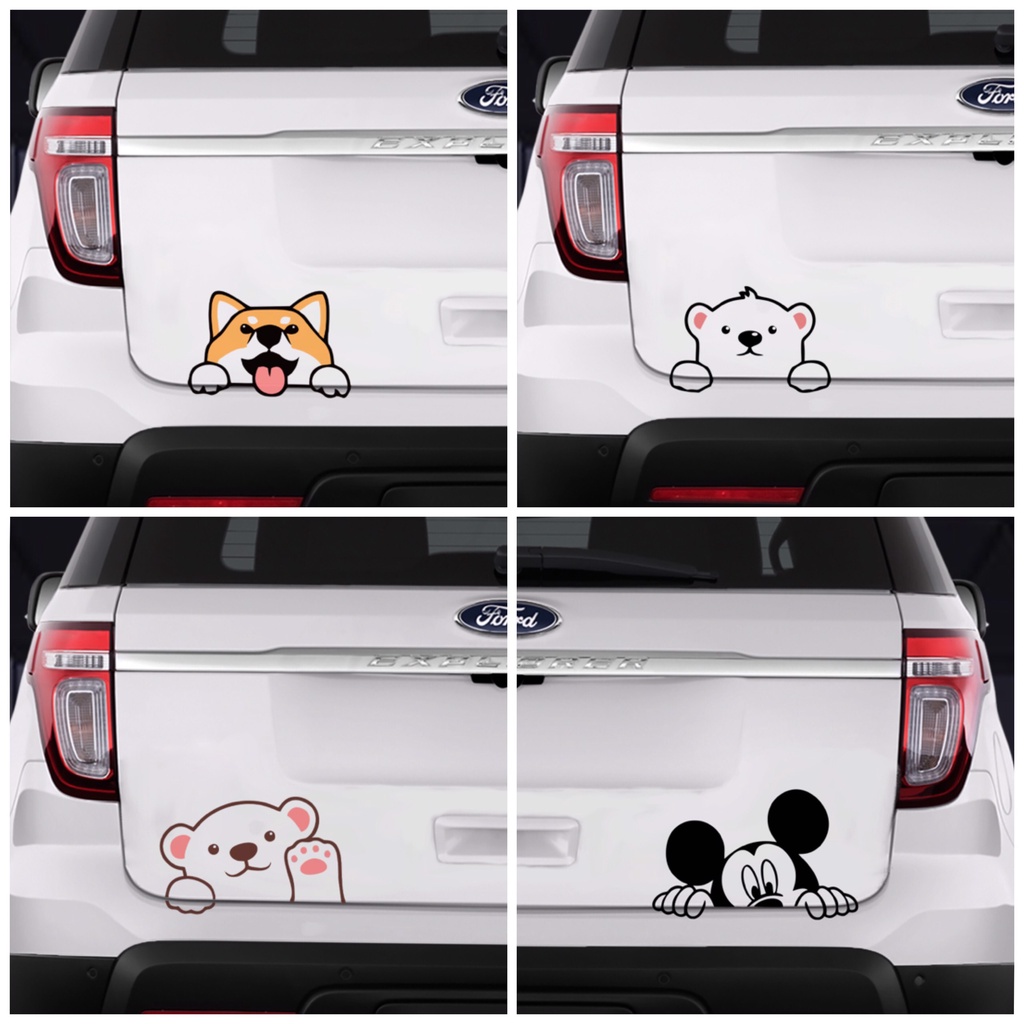 Tem Sticker dán trang trí xe oto, xe máy, mũ bảo hiểm cute xinh xắn