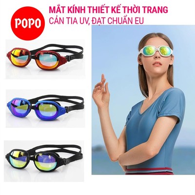 Kính bơi tráng gương cản tia UV hạn chế sương mờ POPO SY1111 phù hợp cho nam nữ, trẻ em từ 8 tuổi