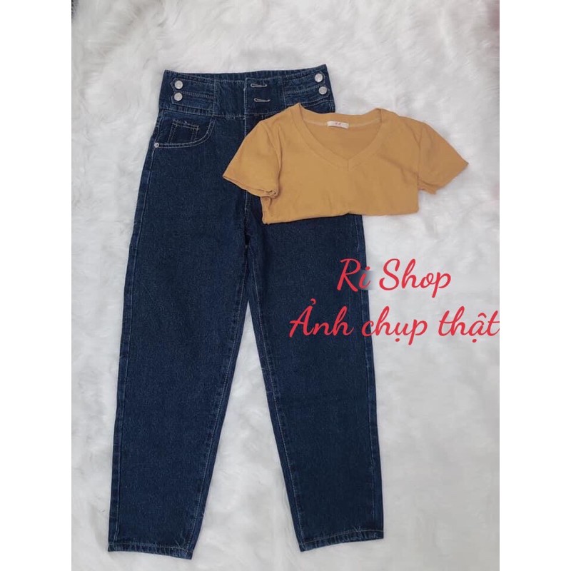 QUẦN JEAN BAGGY NỮ CẠP CAO LƯNG QUẦN PHỐI NÚT SIÊU XINH [CLIP THẬT] [FREESHIP] hàng loại 1, VẢI DÀY | BigBuy360 - bigbuy360.vn