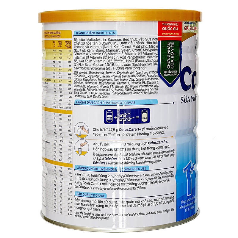 [Quét mã tích điểm] Sữa Non ColosCare 1+ 800g 1200igG 800g [Date 2024]