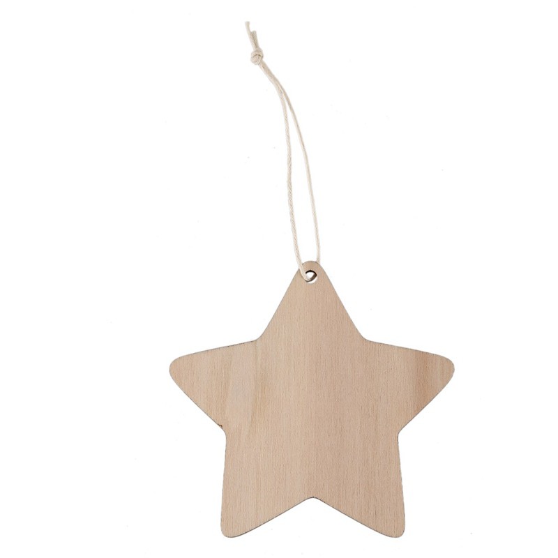 10 thẻ gỗ hình ngôi sao kích thước 10cm