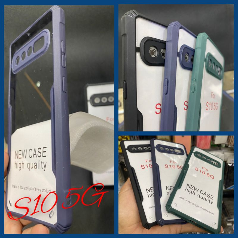Ốp lưng Samsung S10 5G dẻo viền màu lưng trong có bốn gốc chống sốc hàng loại tốt