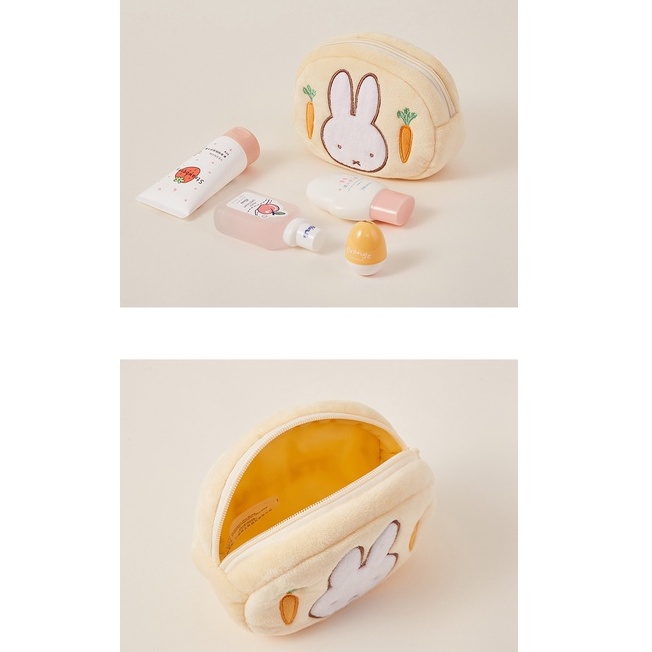 Túi Đựng Mỹ Phẩm Có Khóa Kéo Hình Thỏ Nhồi Bông Dễ Thương