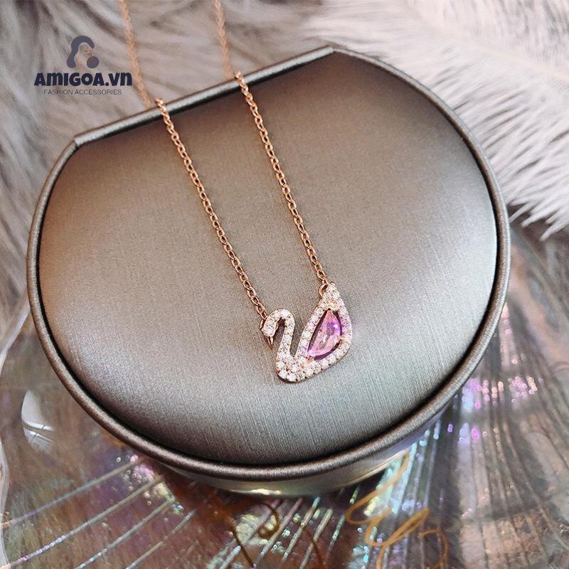 ✨✨Dây chuyền nữ mặt thiên nga đính đá zircon lấp lánh vòng cổ nữ mạ titan thiết kế xinh xắn trẻ trung phong cách Hàn Quốc