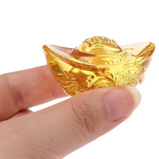 Thỏi vàng pha lê song long thần tài may mắn phong thuỷ TVPL002