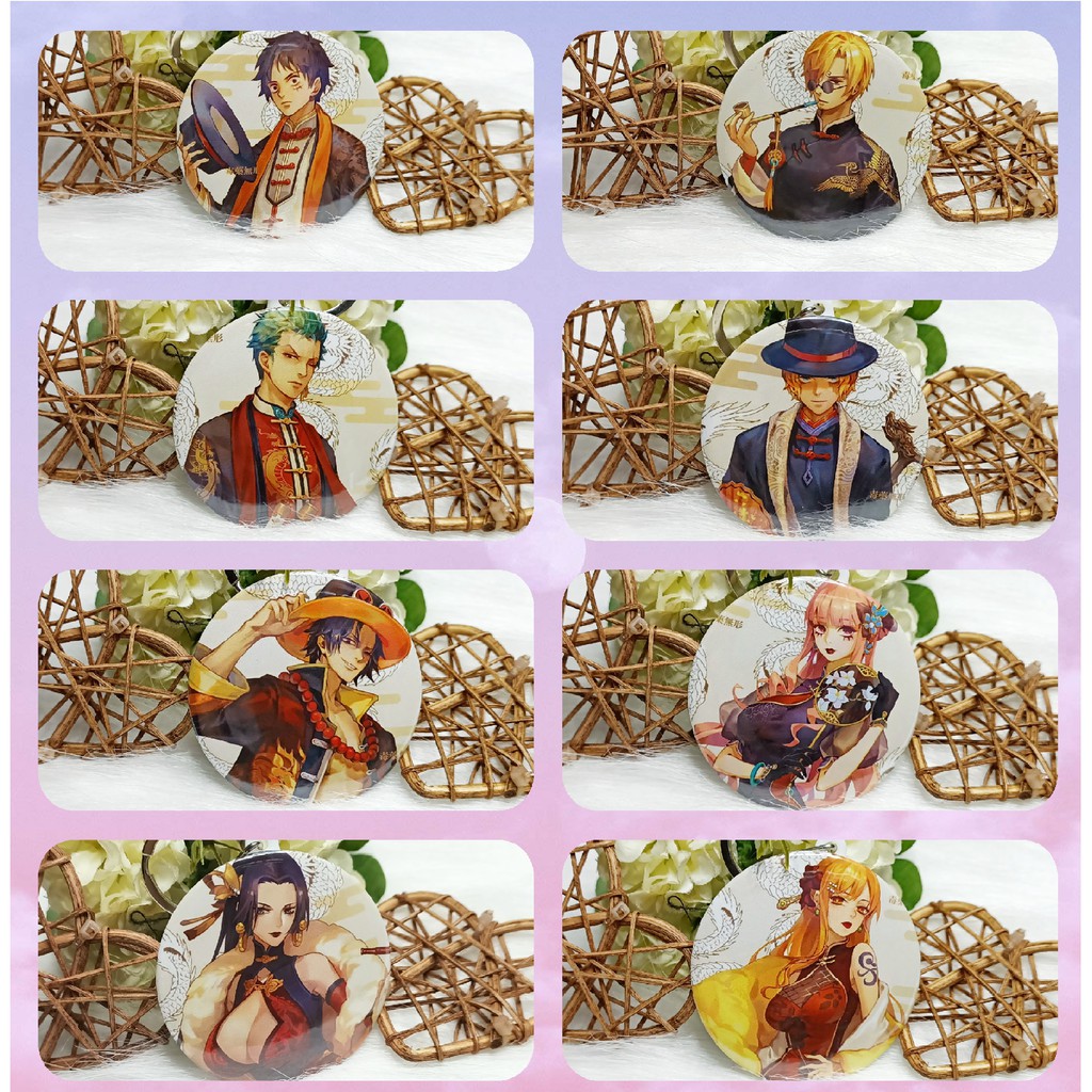 Móc khóa tròn nhân vật One Piece