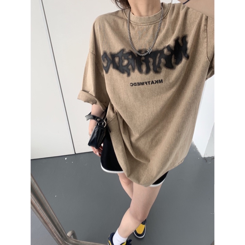 Áo phông denim wash MEDC chính hãng form rộng unisex nam nữ