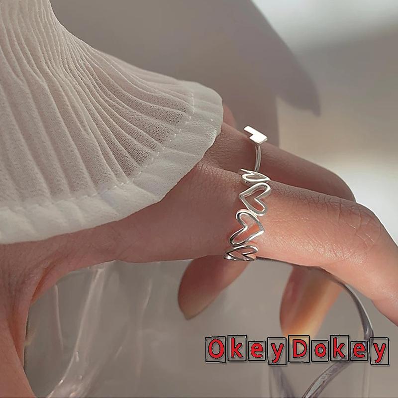 Nhẫn hở hình trái tim có thể điều chỉnh kích thước cho nữ