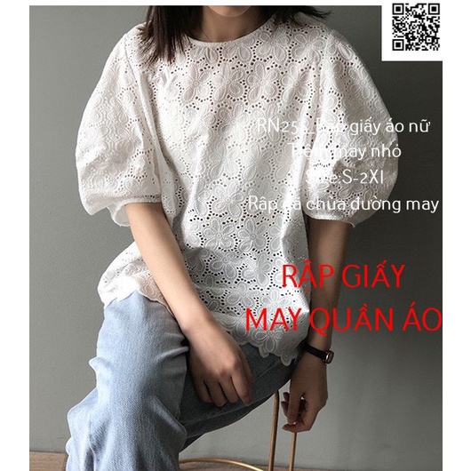 RN225_Rập giấy may áo nữ tay kiểu