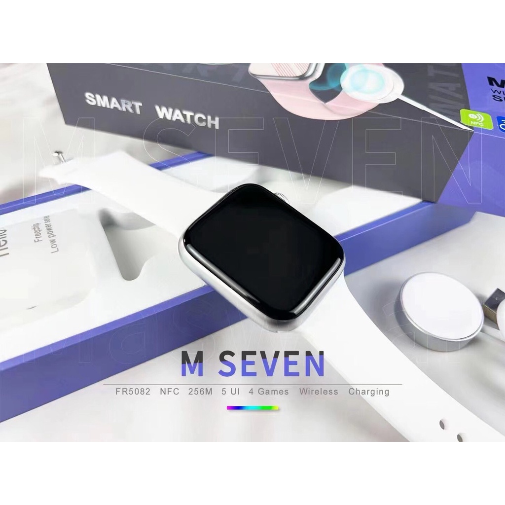 Đồng hồ thông minh Mseven Kết nối Bluetooth, màn hình cảm ứng 1.75 inch chống nước chuẩn đo nhịp tim trợ lý ảo