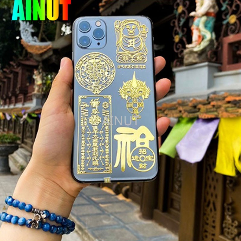 Sticker dán điện thoại bằng kim loại dùng để trang trí cho Apple Iphone Android có thể bỏ ví