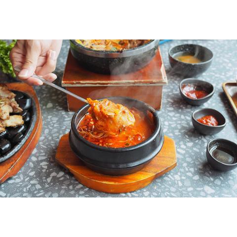 Thố,nồi đất nâu tráng men 16cm-1300ml nấu mì cay,súp kim chi ,canh Bulgogi kiểu Hàn Quốc kèm đế lót