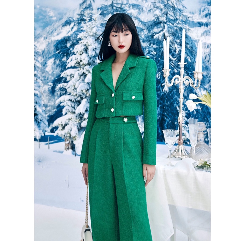 Set áo khoác tweed jacket và quần suông HUONG BOUTIQUE HBVEST168 | BigBuy360 - bigbuy360.vn