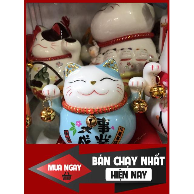 [SP BÁN CHẠY] Mèo thần tài may mắn Maneki Neko kèm đệm cao 10cm (6 màu)