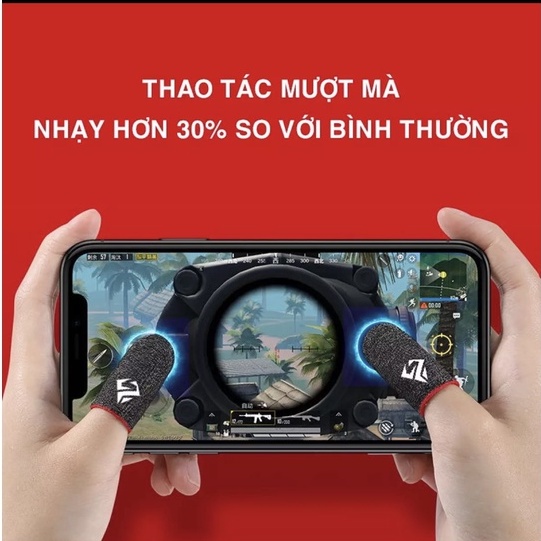 Bao tay Găng tay chơi game FF siêu nhạy Memo, Shezi sợi carbon cảm ứng mượt cho game PUBG ROS Tốc Chiến Liên Quân mobile