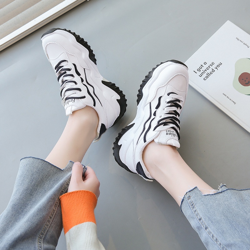 Giày thể thao nữ độn đế 5cm, Giày sneaker nữ phong cách Hàn Quốc da cao cấp cực chất hot 2023 Top Shoes size 36-40 [024]