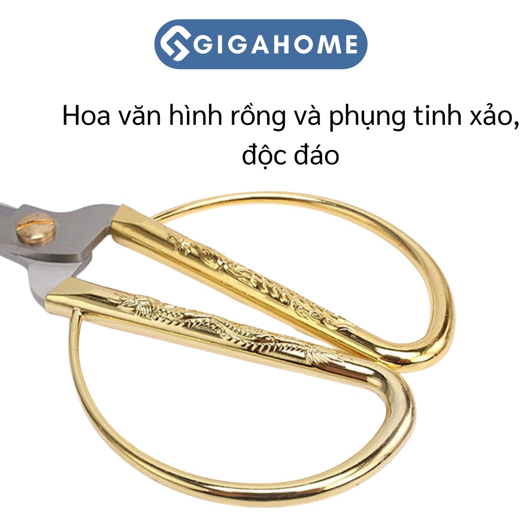 Kéo Rồng Phượng Cán Vàng Siêu Sắc GIGAHOME Sang Trọng 7509
