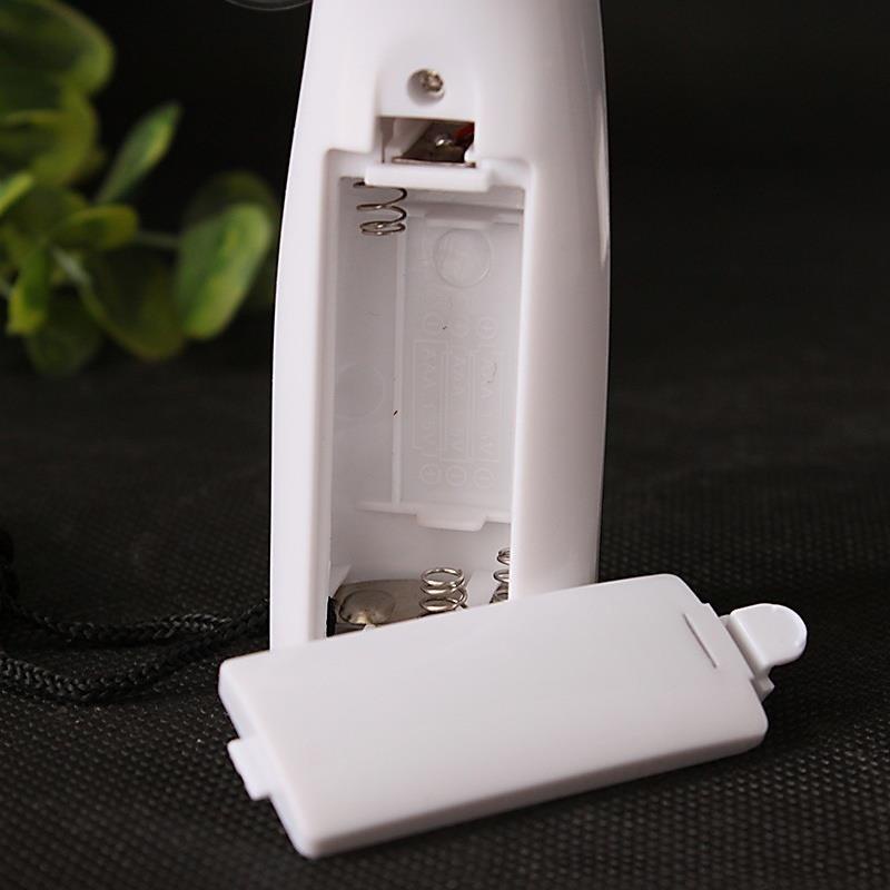 Quạt Mini Cầm Tay Có Đèn LED Nhiều Màu Sắc Sử Dụng Pin Kèm Dây Đeo Chữ I Love U