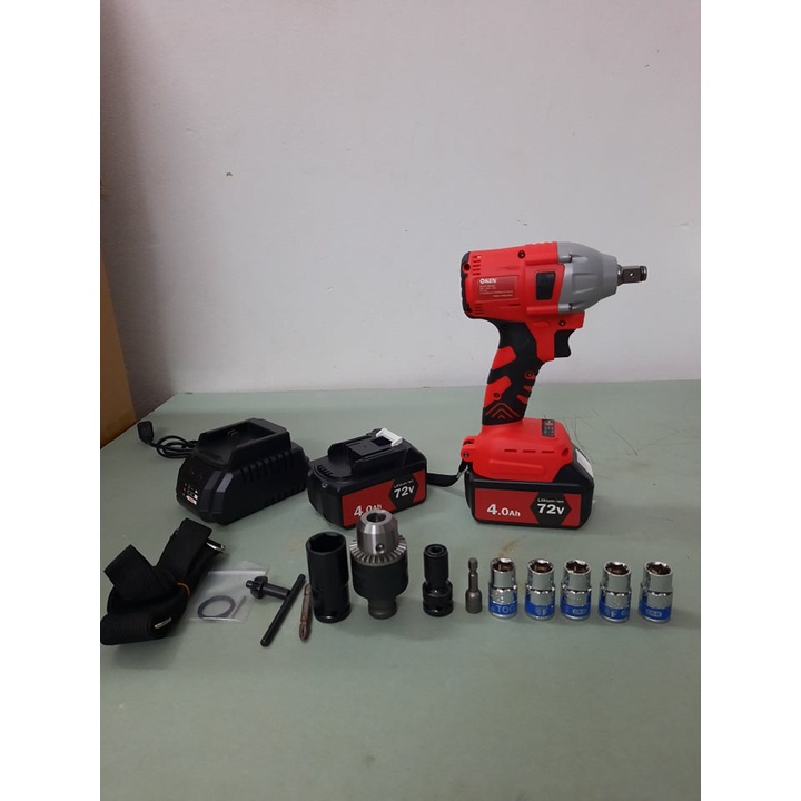 Máy Siết Bulong KEN 118V, Khoan Pin, Bắn Vít, Siết ốc KHÔNG CHỔI THAN, Loại 2 PIN kèm phụ kiện