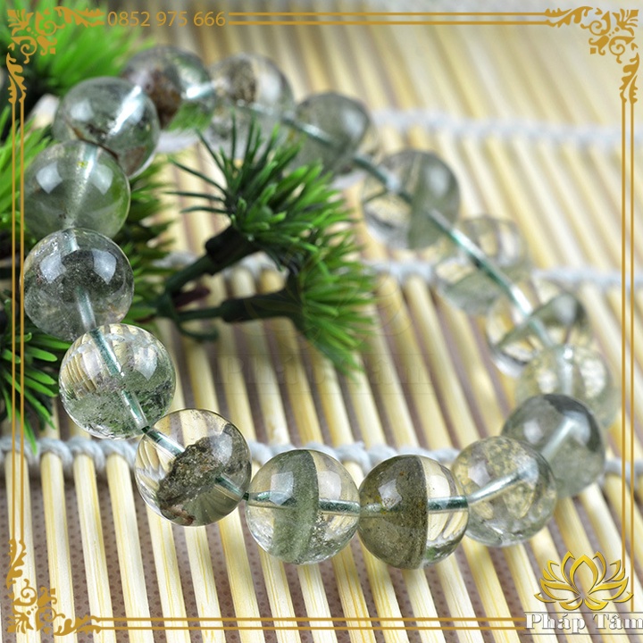 Vòng Tay Đá Ưu.Linh Trắng Cát Xanh Cao Cấp Vân Hạt Cát Tự Nhiên  - Tâm Phong Thủy