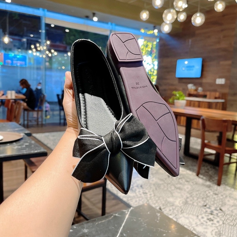 GIÀY BÚP BÊ NƠ LỤA SIÊU TO