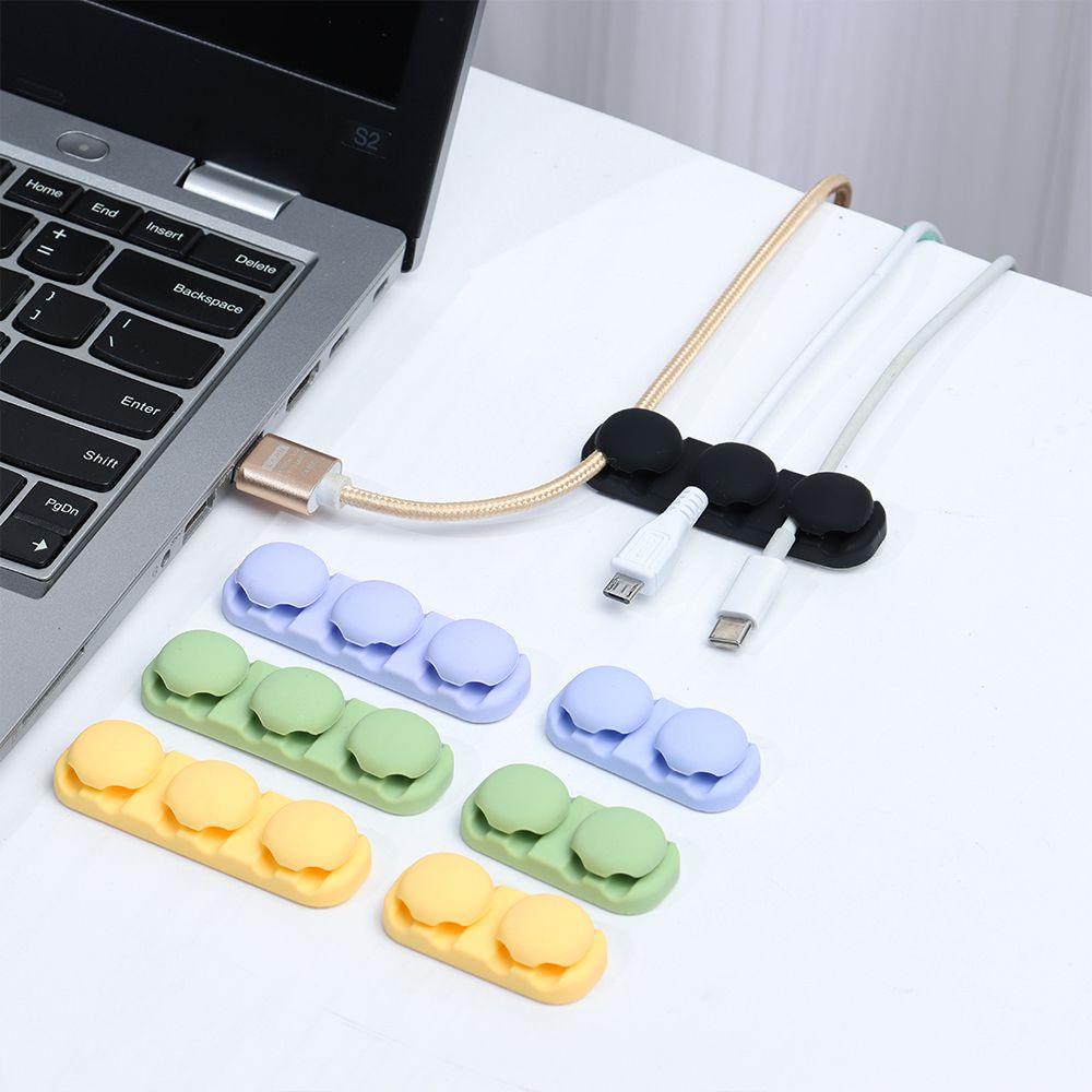 Kẹp Giữ Dây Cáp/ Chuột/Bàn Phím Máy Tính Bằng Silicone Tự Dính Sắp Xếp Gọn Gàng