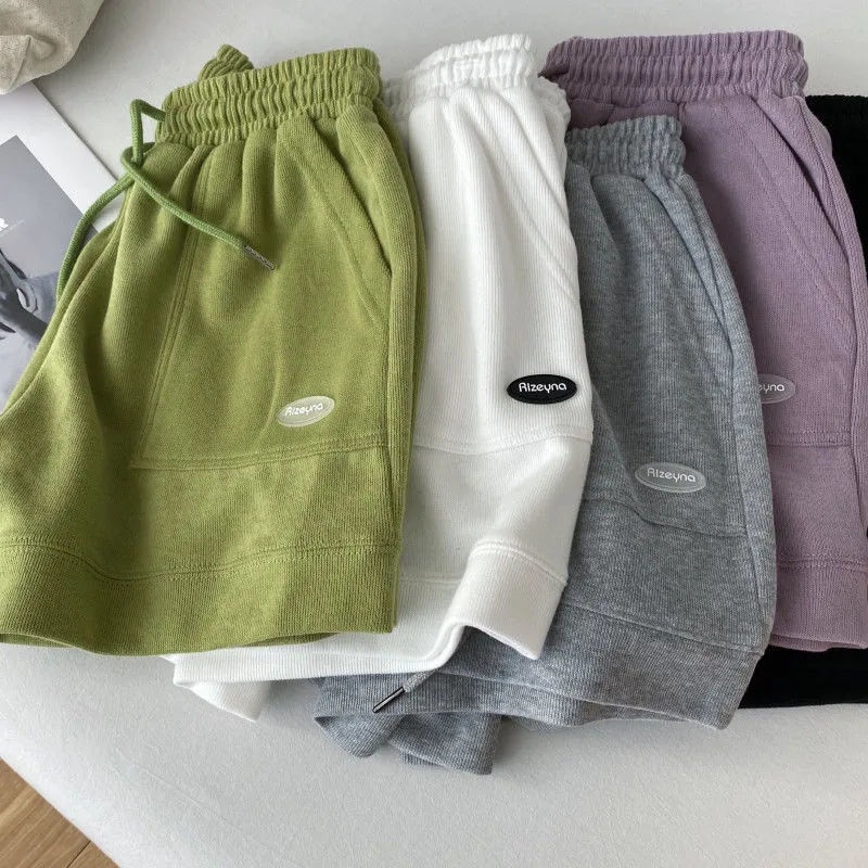 Quần short COZOK thể thao lưng cao in chữ thời trang