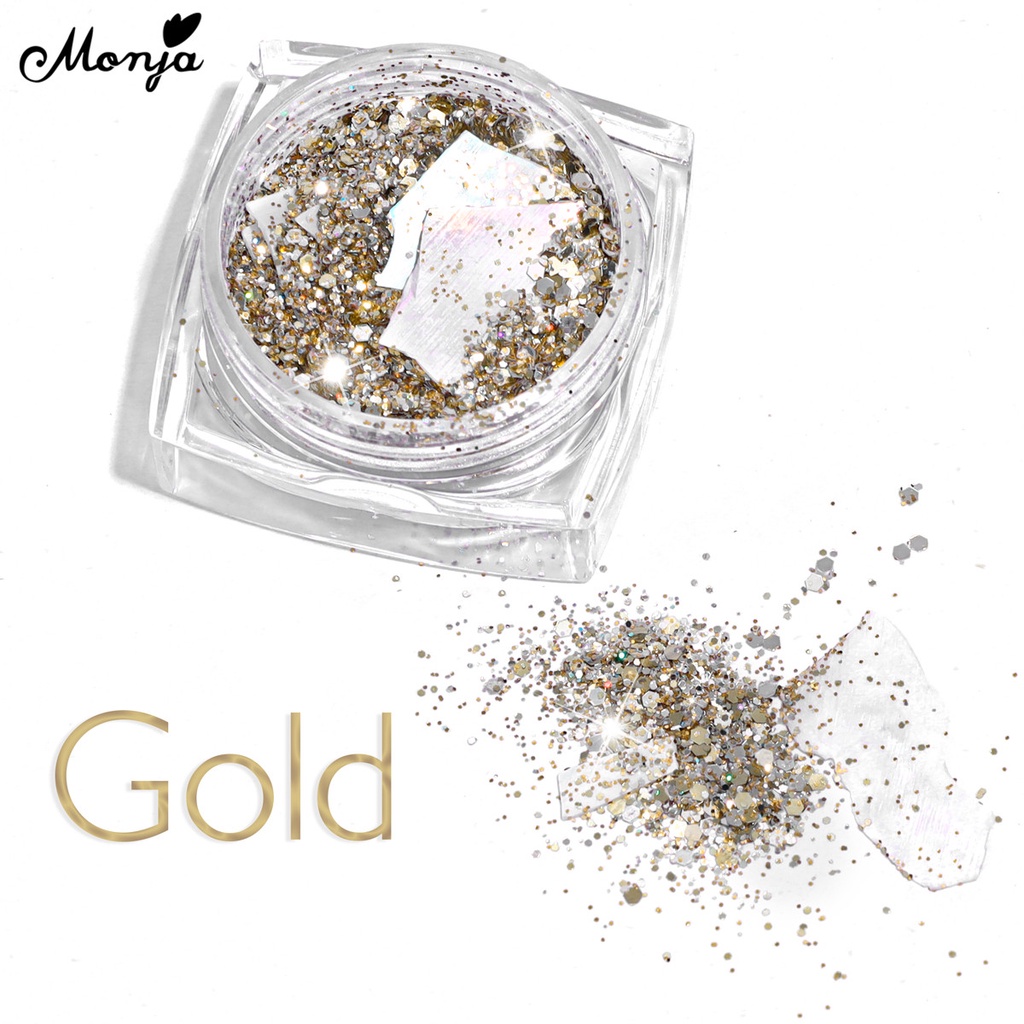 Monja Bột Kim Tuyến Pha Lê Lấp Lánh Màu Gradient Pha Lê Trang Trí Móng Tay Nghệ Thuật Cho Salon / Nhà Ở DIY