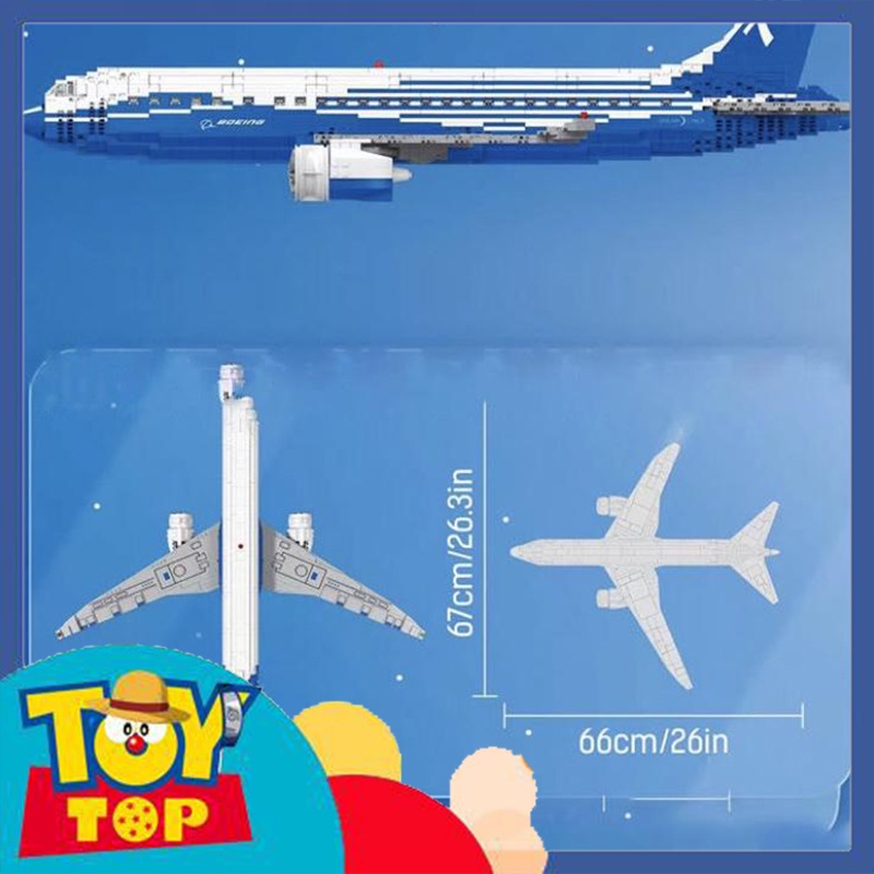 Đồ chơi lắp ráp mô hình máy bay Boeing 787 Dreamliner xếp hình DK 80009 với 1300+ mảnh ghép