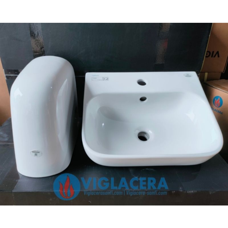Lavabo vuông treo tường siêu nhỏ Viglacera - Hàng Chính hãng xe