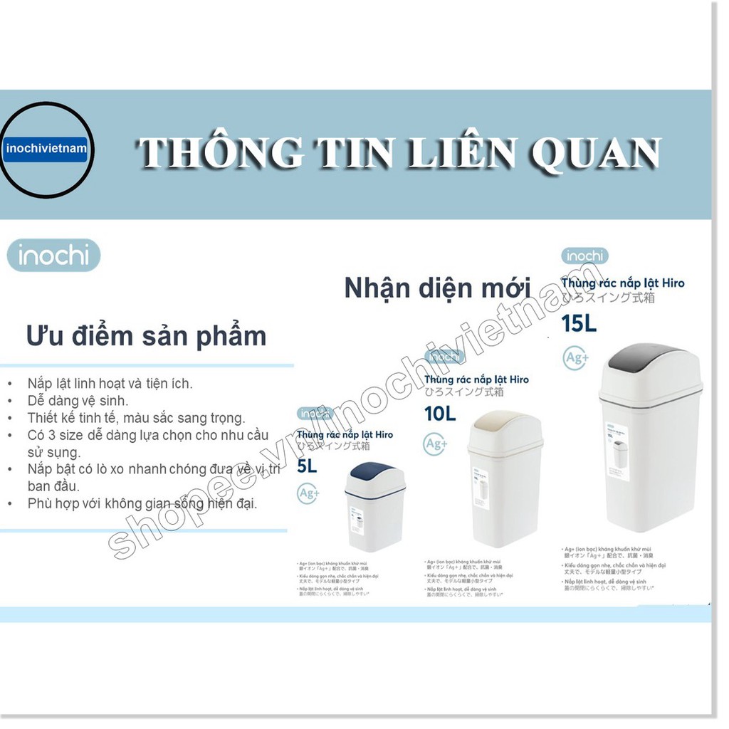 [Tặng Quà]Thùng Rác Thông Minh,Nhựa Nắp Lật Inochi 5/10/15 Lít Rất Đẹp Làm Sọt Rác Văn Phòng, Khách Sạn, Đựng Rác