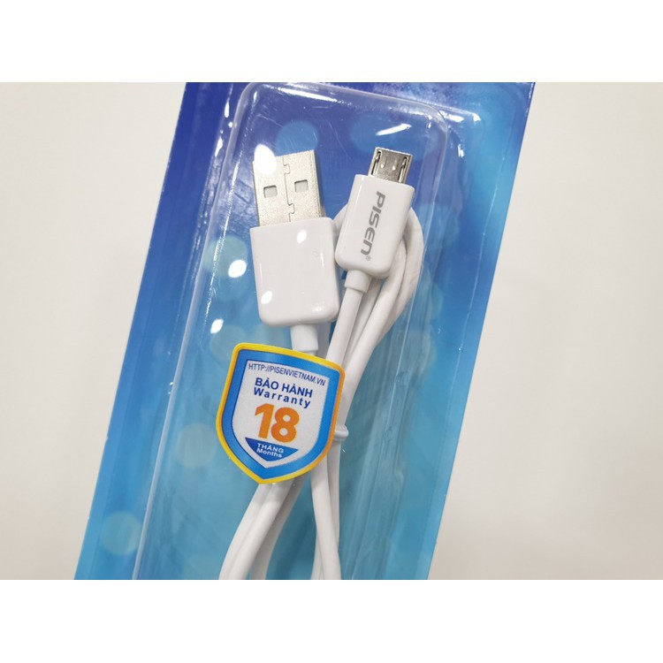 Dây cáp Pisen Micro USB - chính hãng BH 18 tháng | Squishyvui