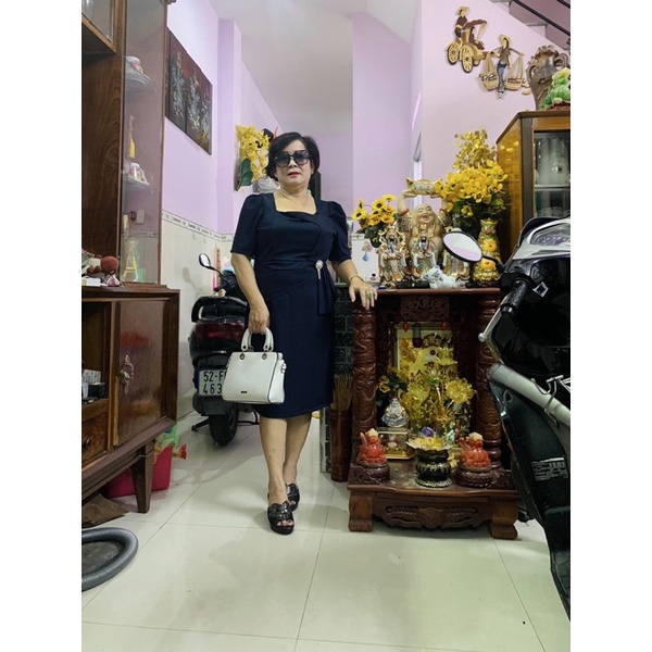 Đầm đi tiệc cho mẹ u40 u50 - Đầm Peplum che bụng [Miu011] | BigBuy360 - bigbuy360.vn