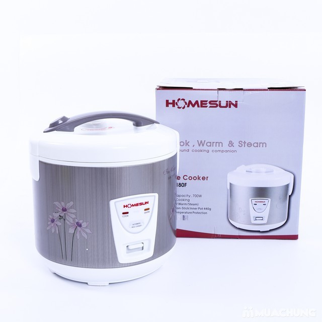 [Mã ELHADEV giảm 4% đơn 300K] Nồi cơm điện Homesun HS-180F 1.8L (Bạc phối Trắng)