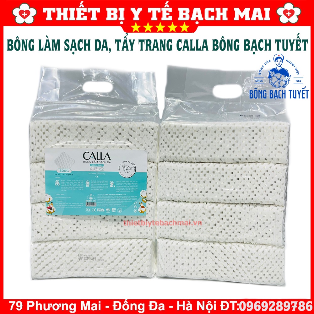 Bông Tẩy Trang  Bông Làm Sạch Da CALLA Sạch Sâu  Bông Bạch Tuyết 500Gam