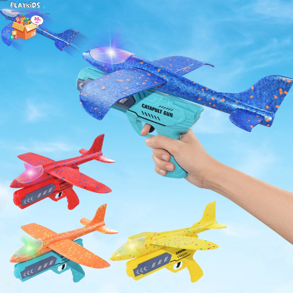 Súng Bắn Máy Bay Xốp Phát Sáng, Đồ Chơi Trẻ Em Ngoài Trời Phát Triển Thể Chất Cho Bé