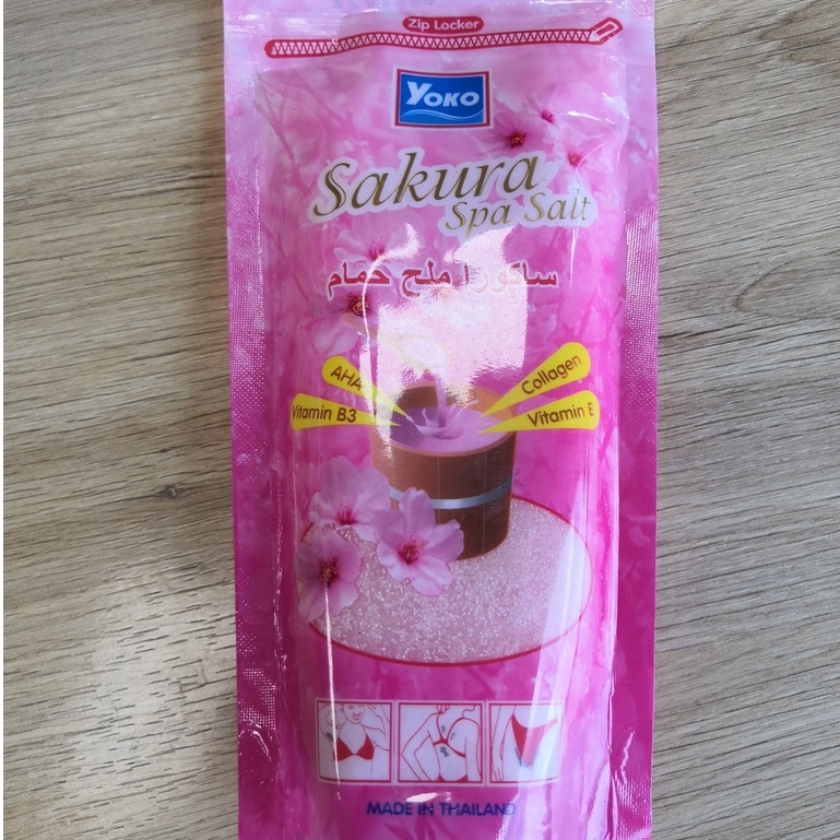 Muối tắm tẩy tế bào chết yoko Sakura Spa Salt túi 300g (hoa anh đào) - tẩy da chết hiệu quả