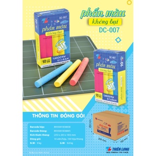[ Chính hãng ] Phấn màu không bụi Thiên Long DC-007 ( 10 viên / hộp ) hàng có kiểm tra chất lượng và an toàn