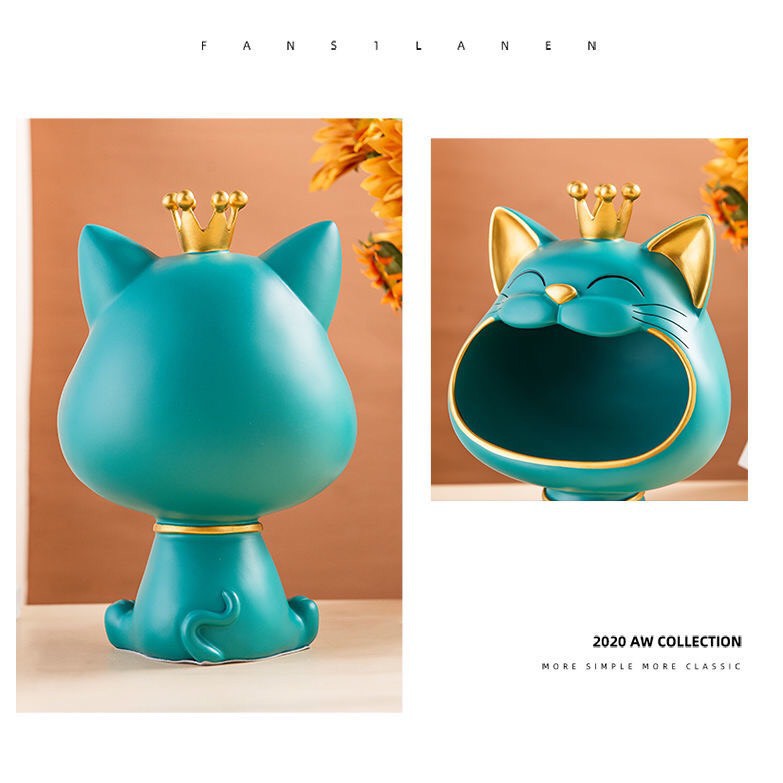 Loại 1  Tượng chó há miệng, mèo thần tài há miệng decor, để đồ, đựng bánh kẹo, chìa khóa siêu đáng yêu.