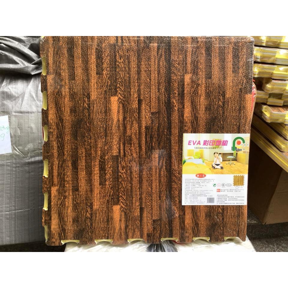 Thảm xốp vân gỗ hàng đẹp KT 60x60x1cm (1 bộ = 6 miếng) (ảnh thật)