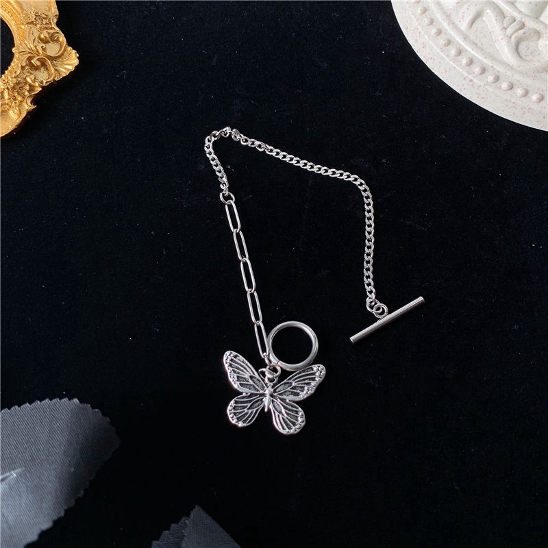 Dây chuyền/Lắc tay mặt hình bướm bằng thép không gỉ thời thượng (có bán lẻ)